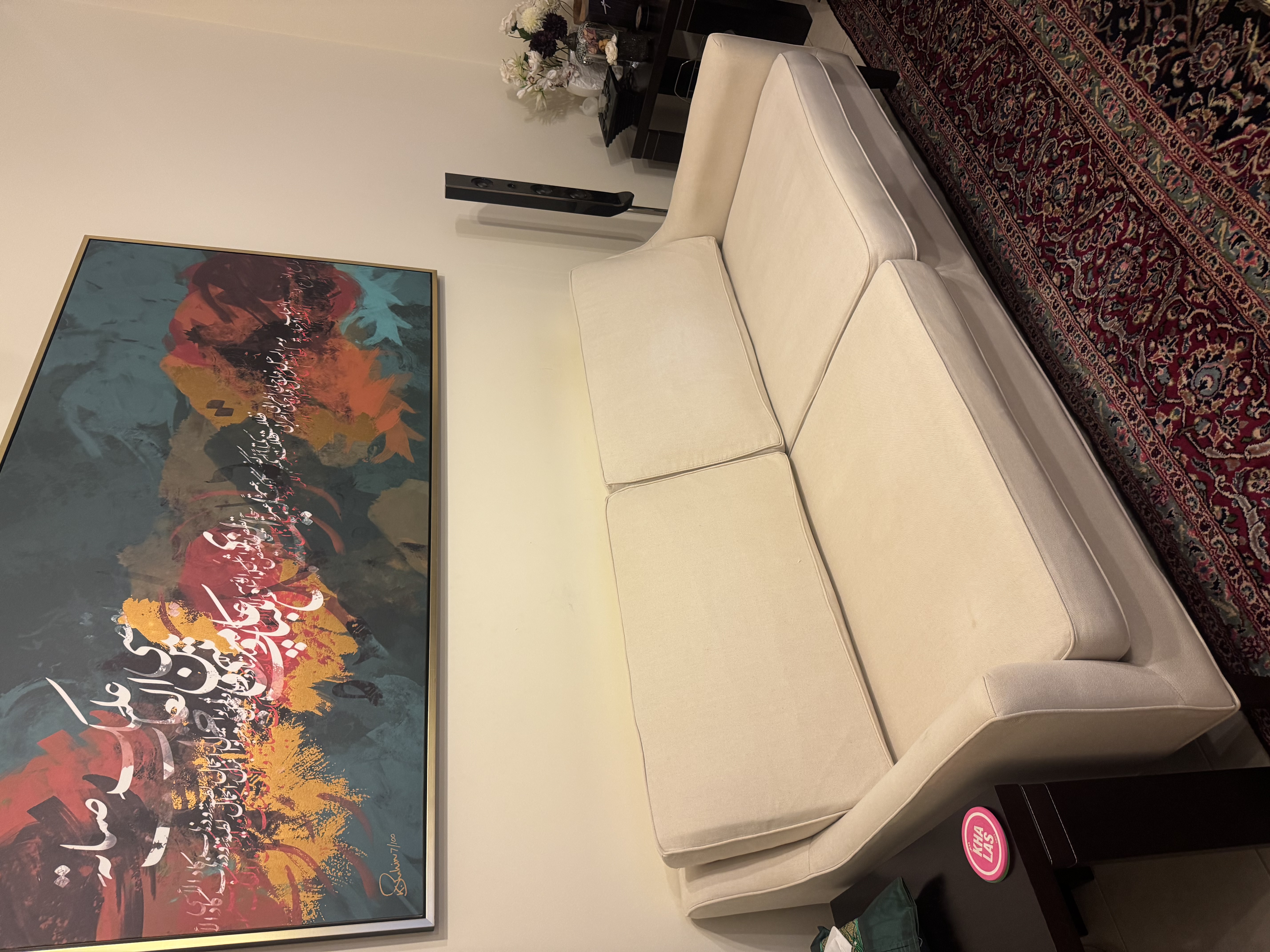 Six seater sofa set and an ottoman 